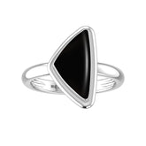 Natural Black Onyx Rings for Women in Sterling Silver (Pack of 6, Bezel-Set)